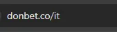 Indirizzo del sito ufficiale Donbet nella barra del browser