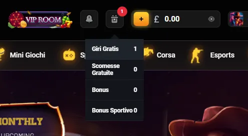 Icona regalo nell'intestazione di Donbet con i giri gratis