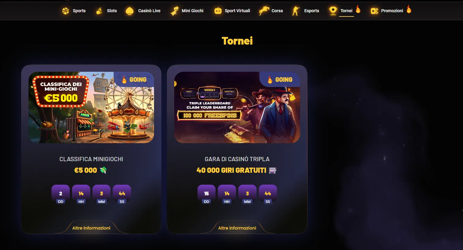 Tornei Aperti ai Nuovi Iscritti