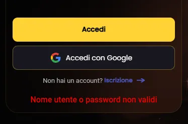 Credenziali rifiutate.